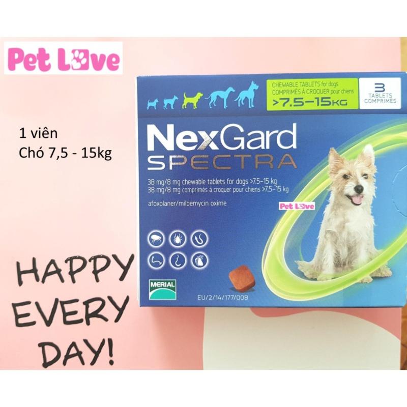 1 viên NexGard Spectra trị giun, ghẻ, viêm da, ve rận (chó 7,5 - 15kg)