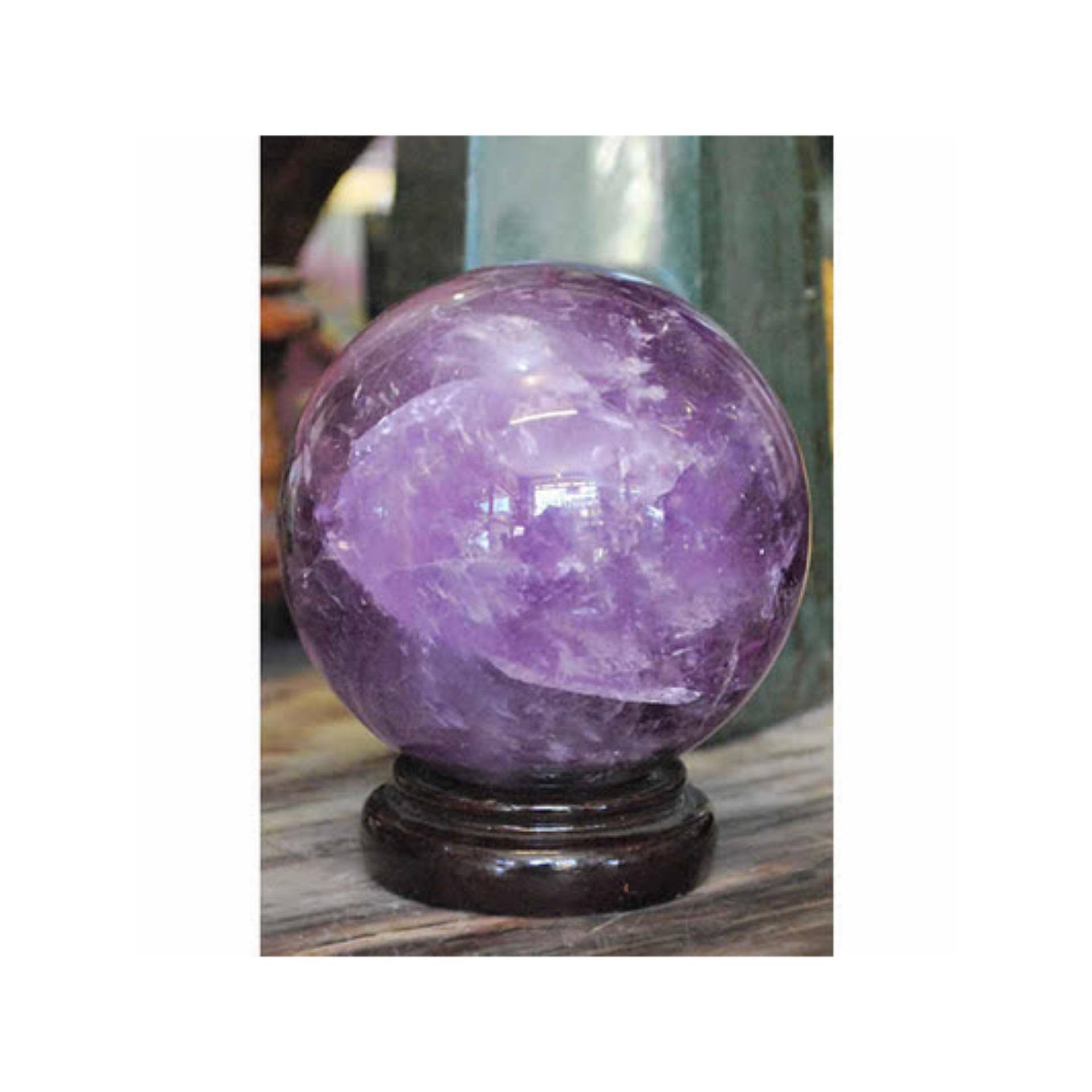 [HCM]Quả cầu thạch anh tím phong thủy .8p
