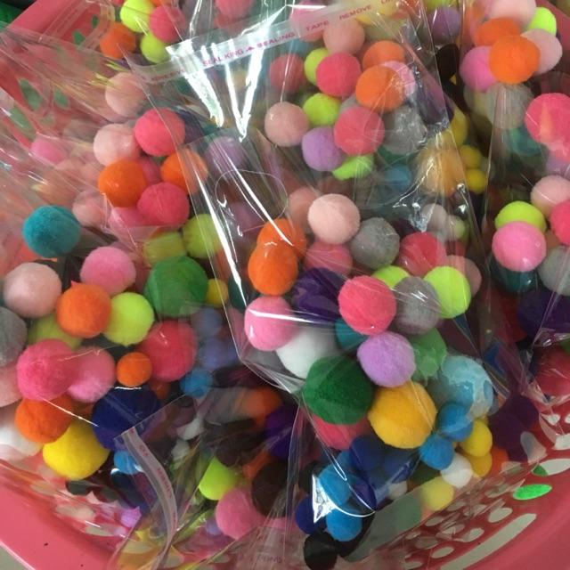 Pom pom - đóng túi 10 viên - nguyên liệu làm slime