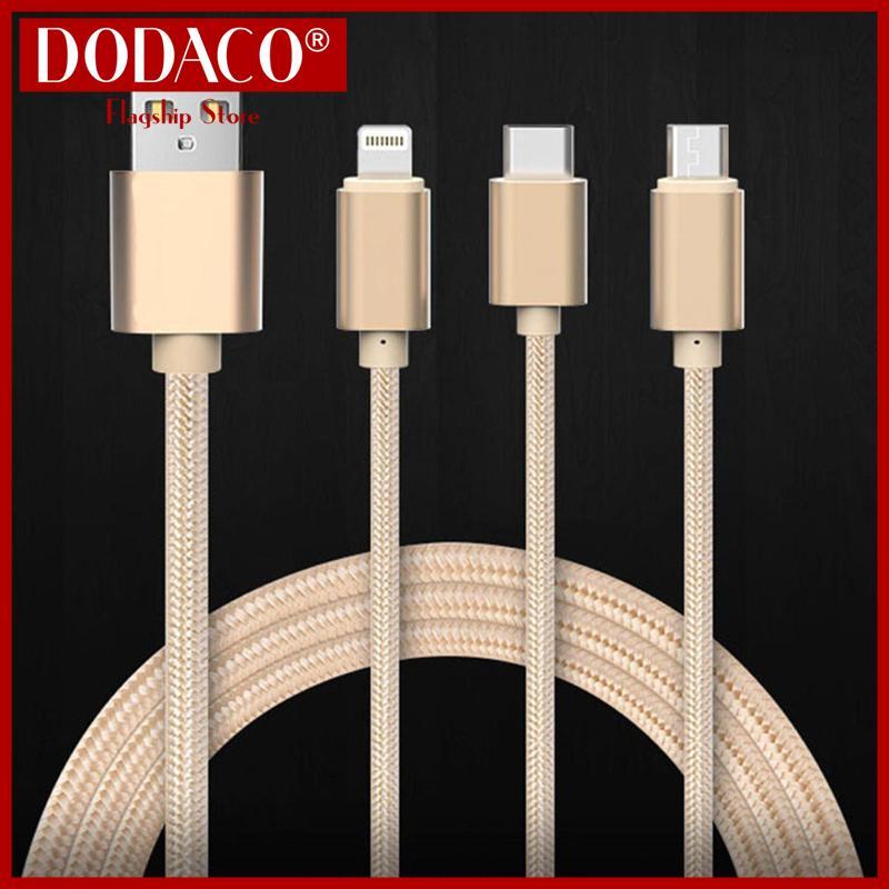 Giá Cáp sạc điện thoại đa năng 3 đầu DODACO DDC2047