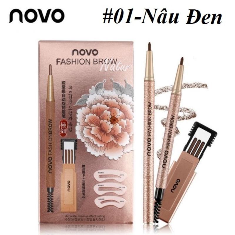 Bộ Chì Mày Định Hình Novo Fashion Brow + TẶNG Kèm 3 Khuôn Kẻ Mày Và 3 Đầu Chì Thay Thế giá rẻ