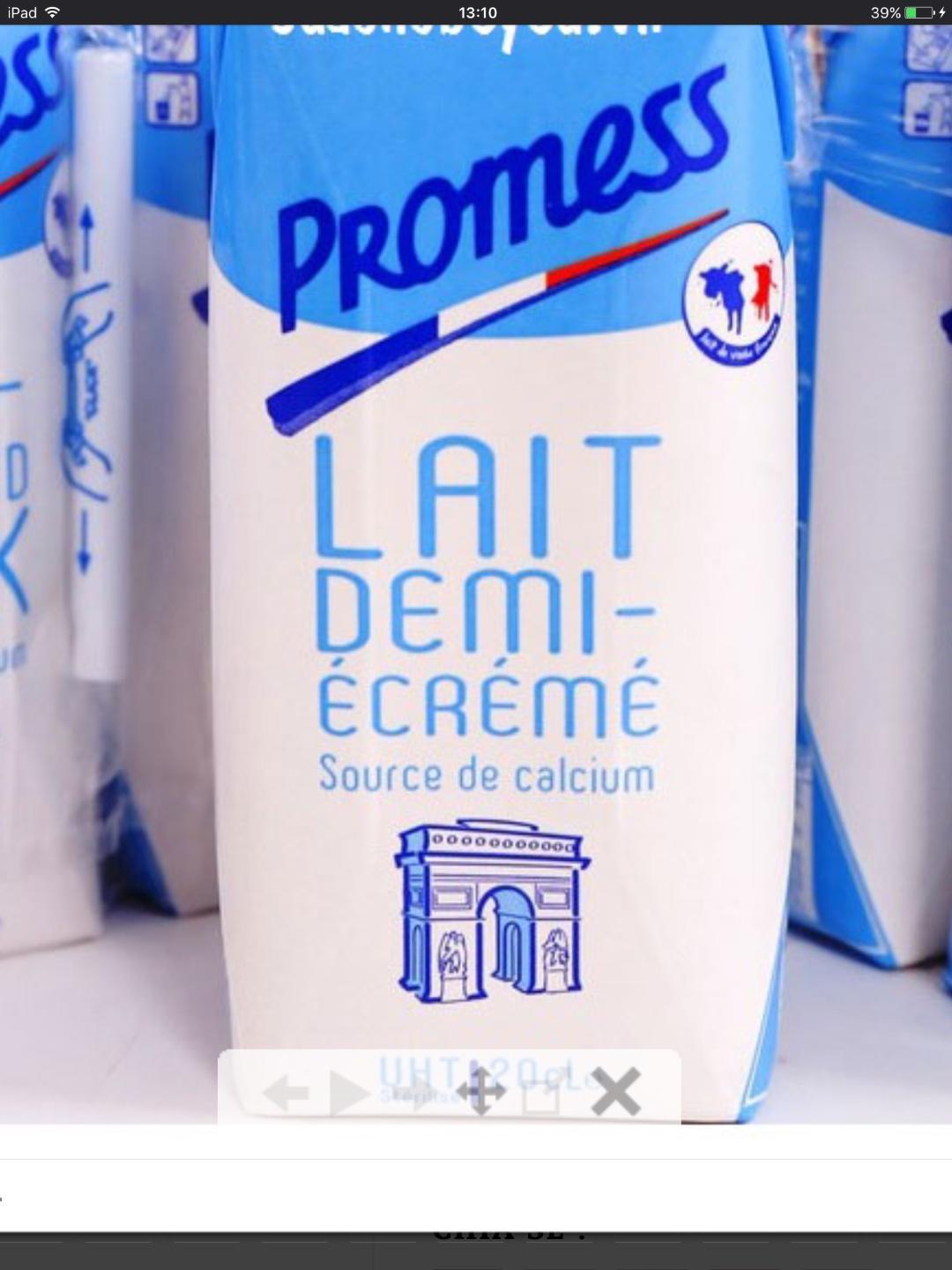 [HCM]Sữa tươi ít béo Promess nhập khẩu Pháp hộp 200ml thùng 24 hộp