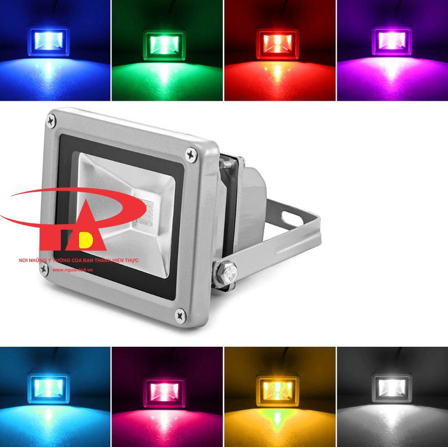 Đèn pha led 10W đổi màu, RGB (NÊN MUA) loại tốt, giá rẻ, chất lượng, đủ watt, siêu sáng, ánh sáng trắng, chiếu rộng, chiếu xa, vỏ dày, tự chuyển màu, kín nước dùng chiếu sáng ngoài trời, sân vườn