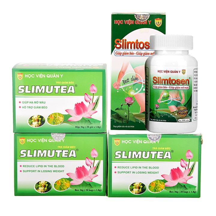 [HCM]Liệu trình giảm cân 1 SLIMTOSEN + 3 TRÀ SLIMUTE học viện quân y