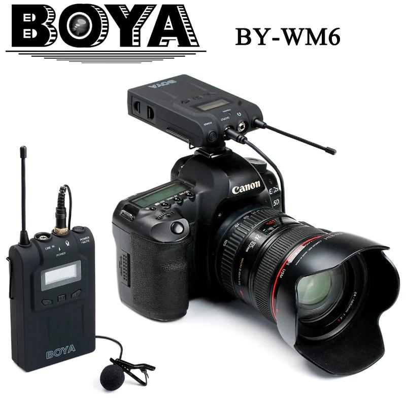 Uhf wireless microphone system boya by-wm6 - bộ micro kết nối không dây lên đến 100m boya wm6