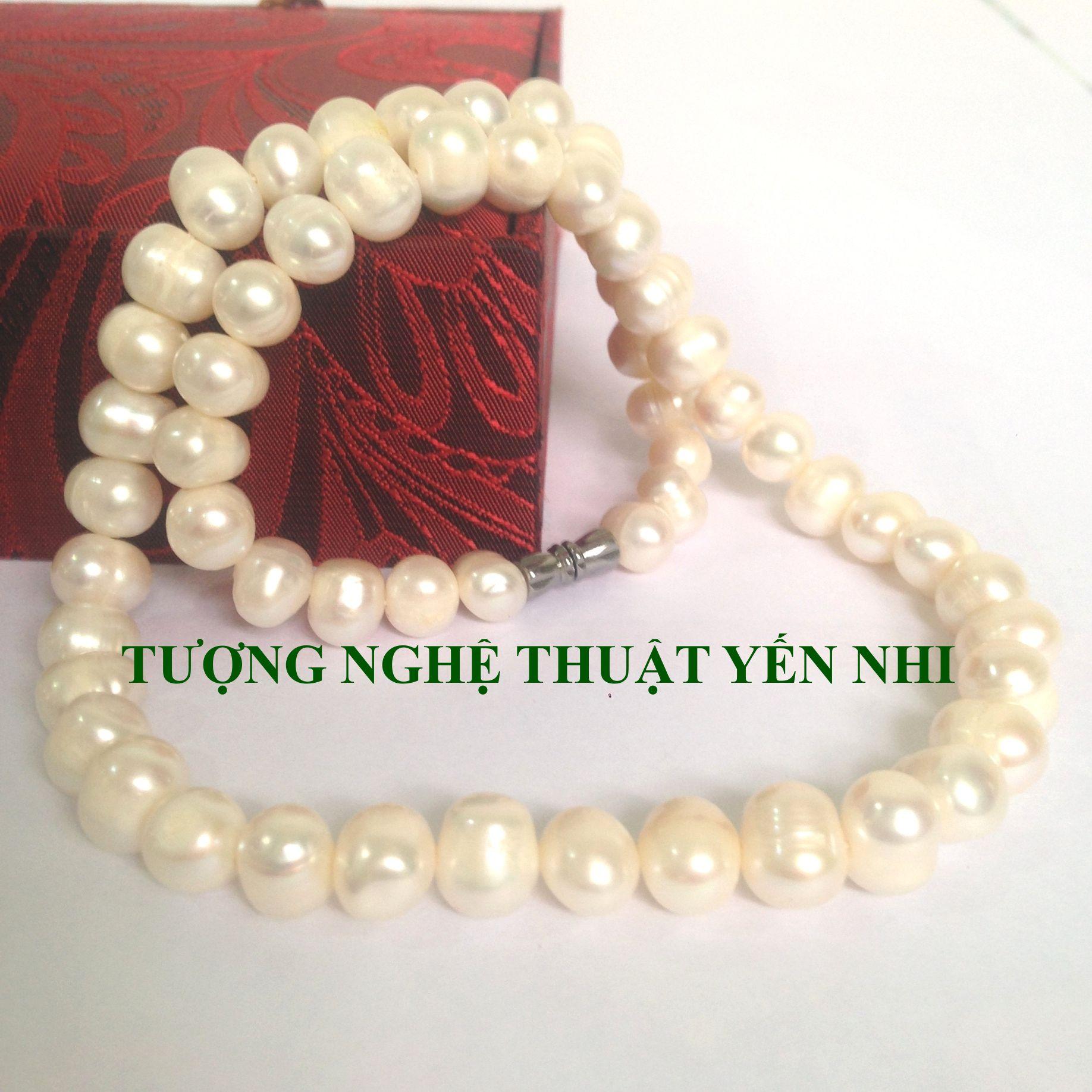 Dây chuyền Ngọc Trai thật tự nhiên, chưa xử lý hạt 9mm