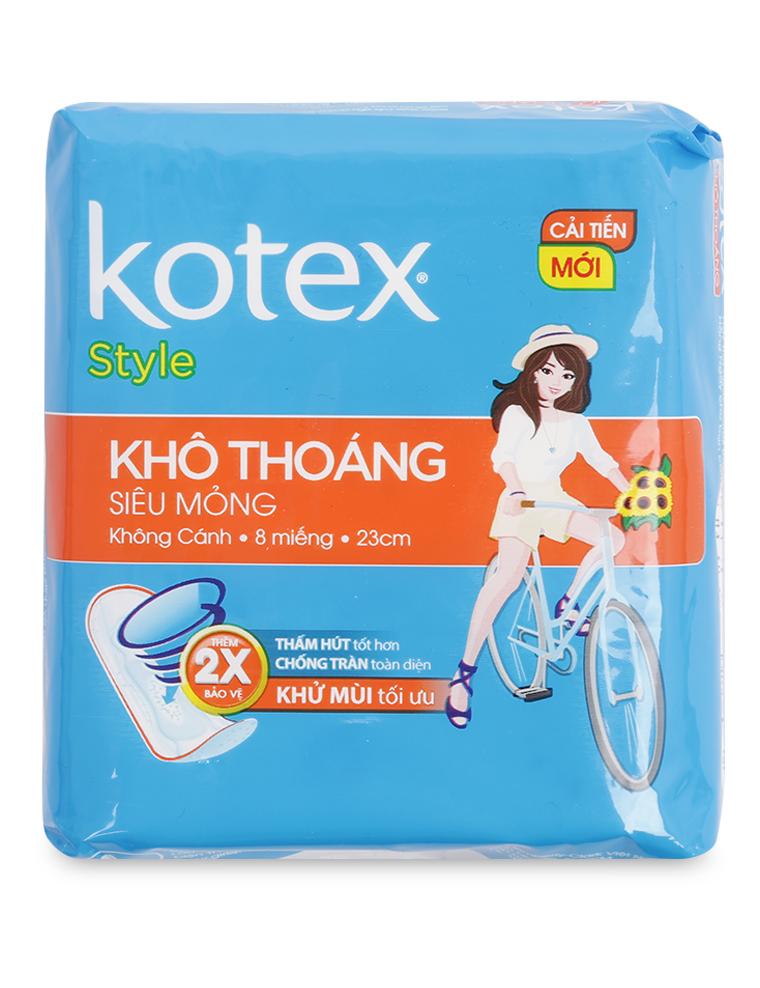 Băng vệ sinh kotex style siêu mỏng không cánh gói 8 miếng