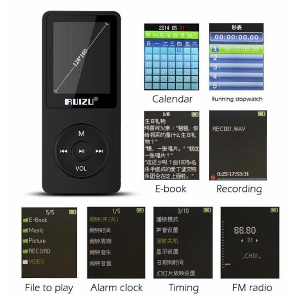 Máy nghe nhạc mp3 RUIZU X02 - Hàng công ty NK và PP - Fullbox - Bảo hành 6 tháng lỗi đổi mới
