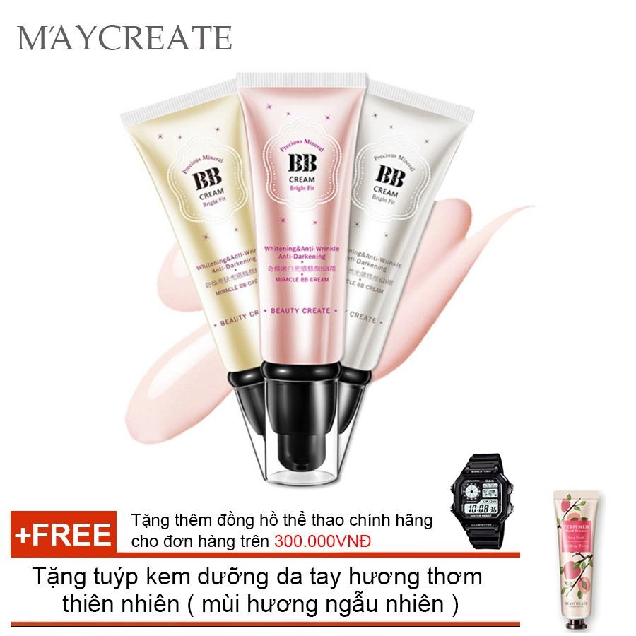 Kem Che Khuyết Điểm Maycreate Bb Cream+ Tặng tuýp kem dưỡng da tay hương thơm thiên nhiên ( Đơn hàng mỹ phẩm trên 300k tặng thêm 1 đồng hồ thể thao như quảng cáo )