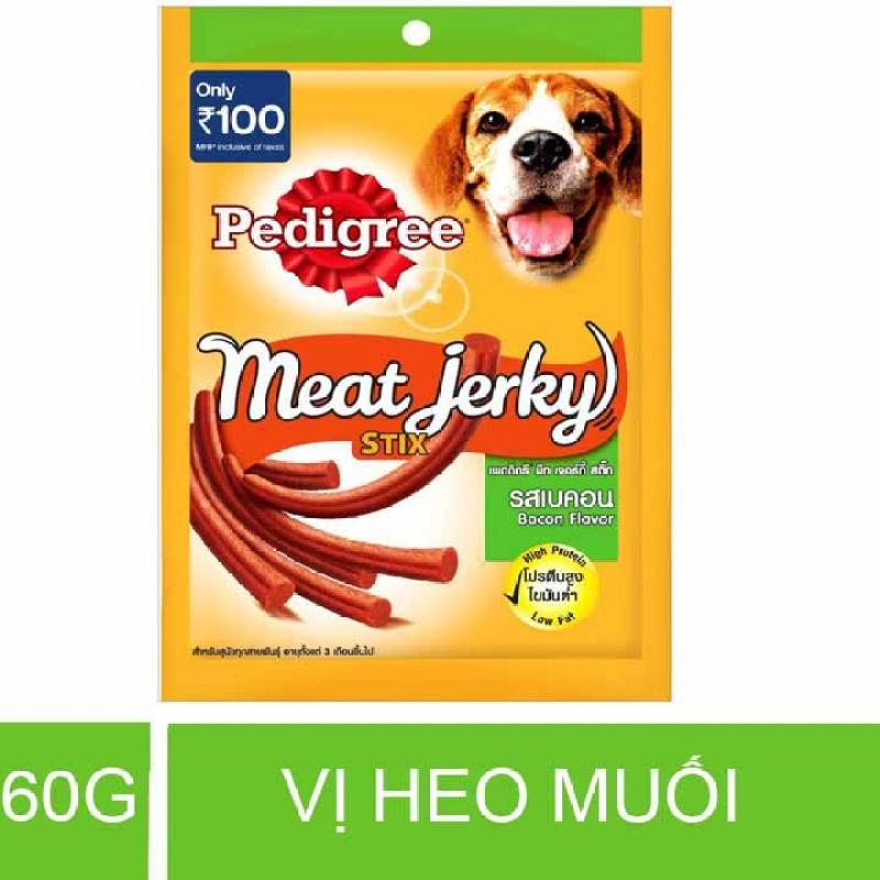 Thức ăn thưởng cho chó vị Heo muối que 60g – Pedigree Meat Jerky Smoky Stix Bacon Flavor – PD 004