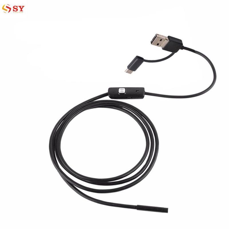 So Young USB Micro USB TYPE-C Endoscope With LED For Mobile Phone PC 7MM Waterproof Black - intl