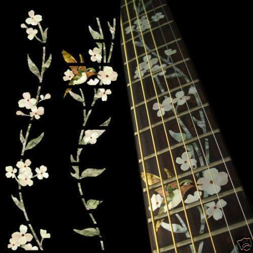 Dán khảm cần đàn guitar hình chim ruồi hái hoa