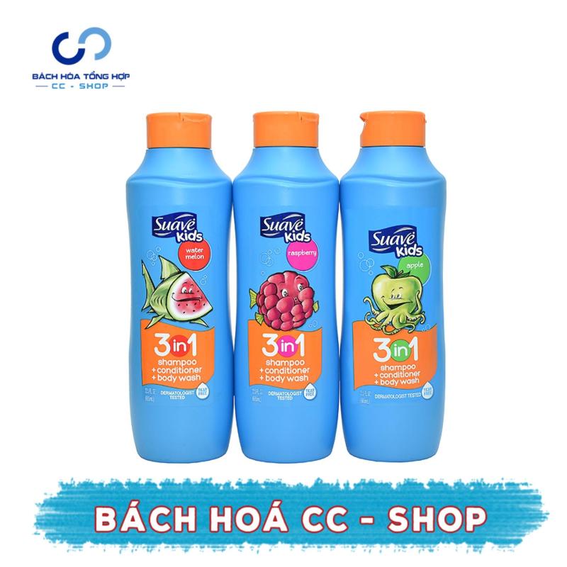 Sữa Tắm Gội và Xả Suave Kid 3 in 1 Hương dâu tây 665ml