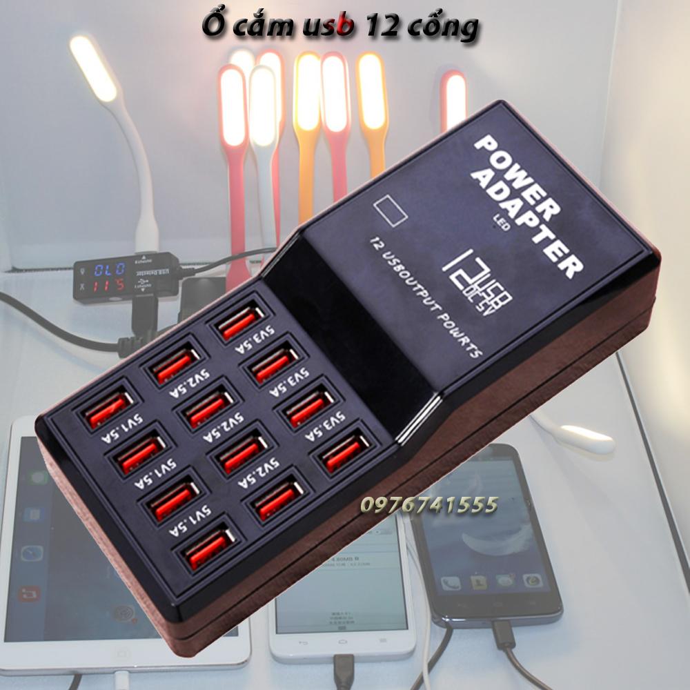 Ổ cắm USB thông minh 12 cổng sạc 5V / 12A