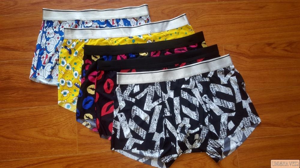 Bộ 5 quần sịp đùi,boxer chất lạnh không viền cao cấp dành cho nam