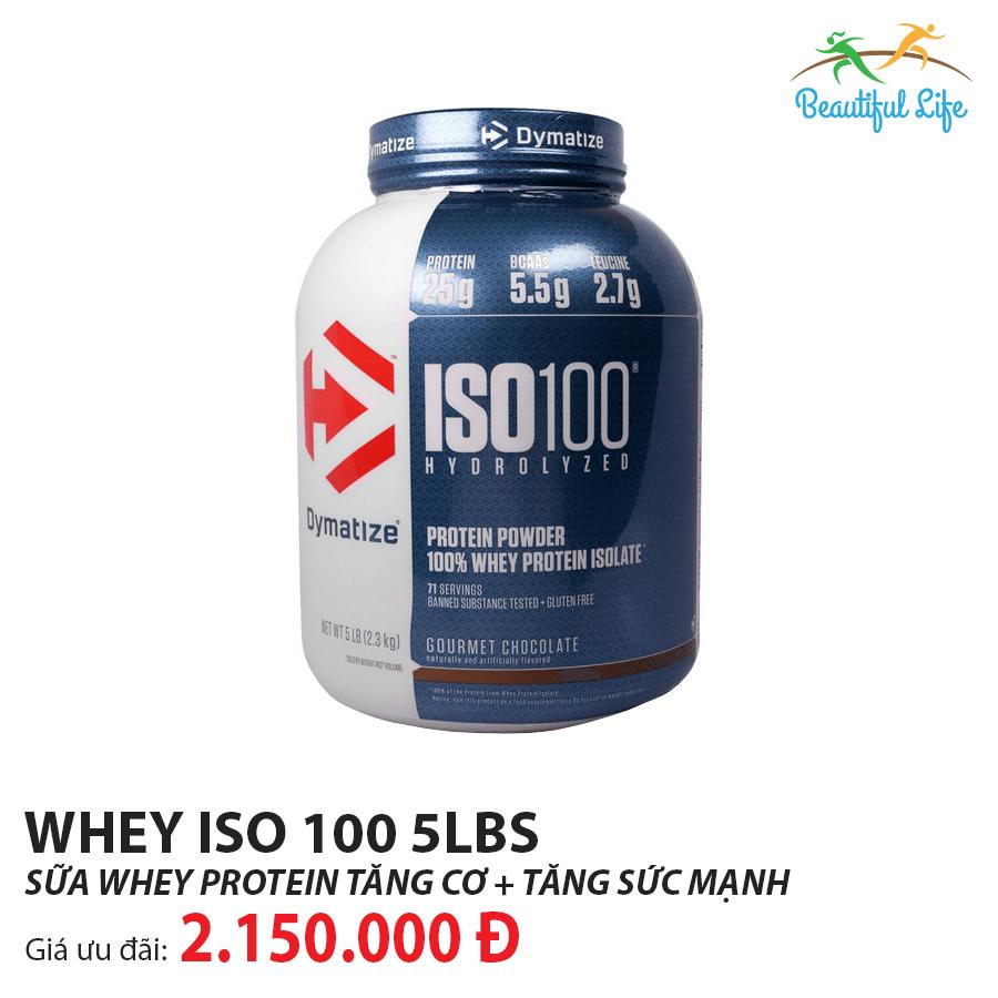 Sữa tăng cân tăng cơ Whey ISO 100 Isolate 100% 5 Lbs (2,27kg)