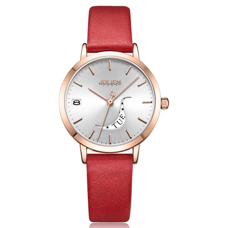 Đồng hồ nữ julius hàn quốc dây da ja-1076