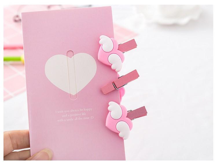 Bộ clip kẹp gỗ hình trái tim