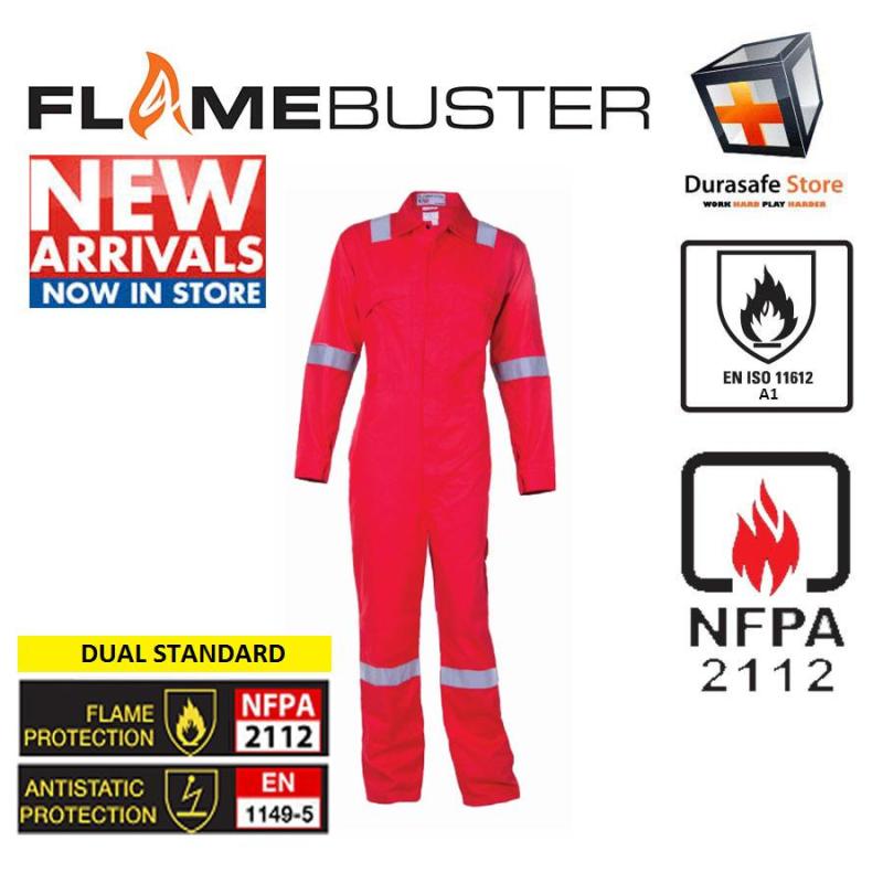 Bộ áo liền quần bảo hộ chống cháy FLAMEBUSTER FR 100% cotton Zip Màu Đỏ Size LL/54
