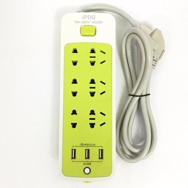 Ổ cắm điện thông minh JPDQ 4000W (6 phích cắm, 3 USB)