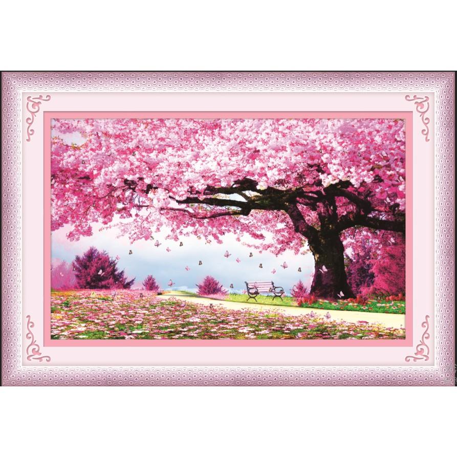 Tranh thêu chữ thập Cây hồng tình yêu Ailuo AL53518