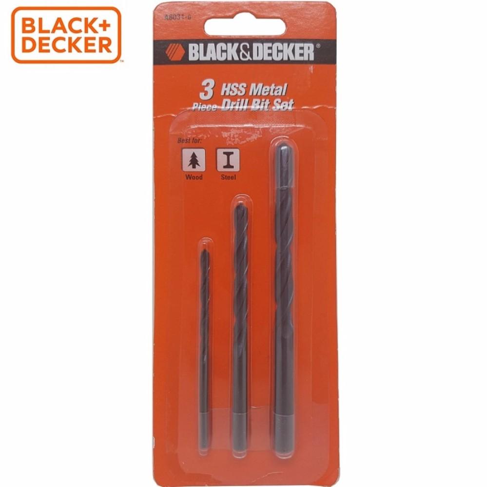 Black+decker - a8031g hộp mũi khoan sắt, gỗ 3 chi tiết