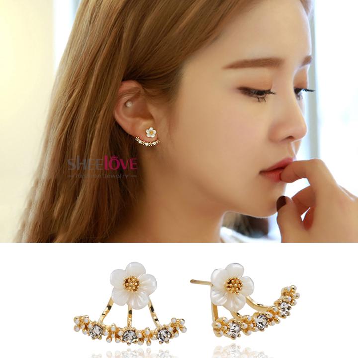 [HCM]Bông tai nữ hoa mai Mẫu mới nhất Giá sỉ viền đính đá hot trend Thời trang Siêu rẻ Hàn Quốc Nhật Bản - sheelove