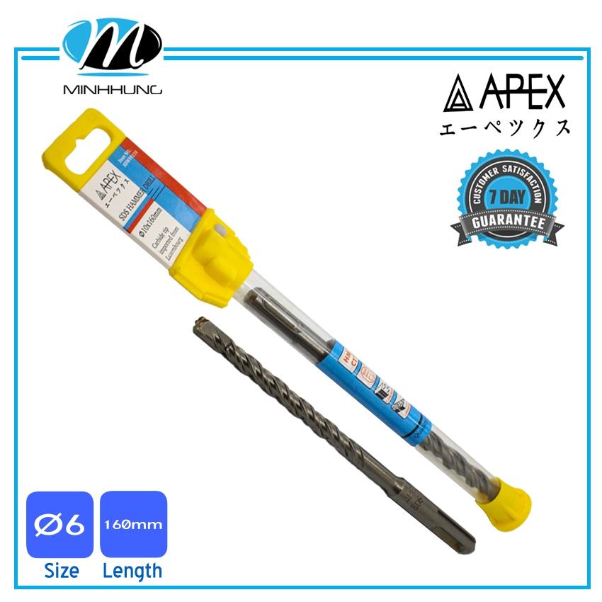Mũi khoan bê tông đầu gài APAX Japan phi 6mm-16mm mũi khoan loại tốt