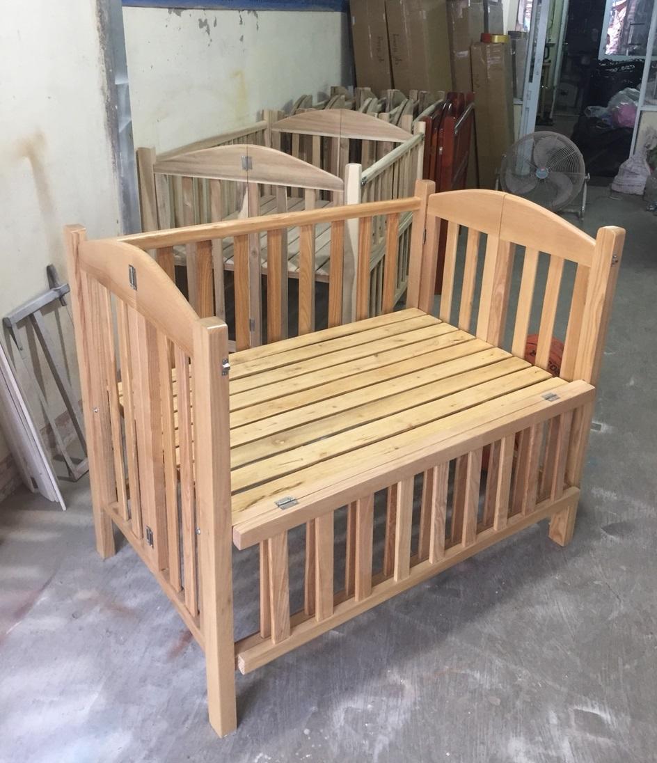 Cũi trẻ em 2 tầng việt nam cỡ đại 80 x 120 cm, cũi trẻ em, cui tre em, nôi cho bé, nôi trẻ em, noi tre em, giuong ngu cho be, giuong cui gia re, cui go cho be, cũi gỗ cho bé, cui tre em hcm, cũi trẻ em hcm - babimart hcm