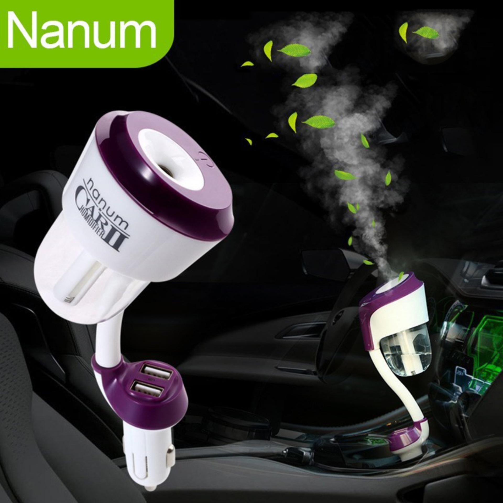 Máy Khuếch Tán Tinh Dầu Cho Xe Hơi, May Xong Hoi Tinh Dau, May Phun Suong Trong Phong, Máy Phun Sương Oto, Máy tạo độ ẩm cho xe giá rẻ-sản phẩm có tính năng tự động cảnh báo mực nước trong khoang chứa nước khi gần hết-BH 3 tháng