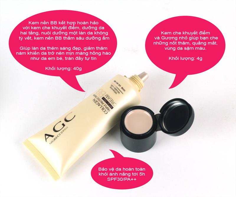 Kem BB Collagen AGC che khuyết điểm
