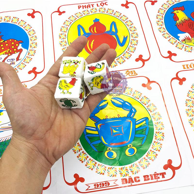 Bộ đồ chơi lắc bầu cua cá cọp xúc xắc bằng xốp