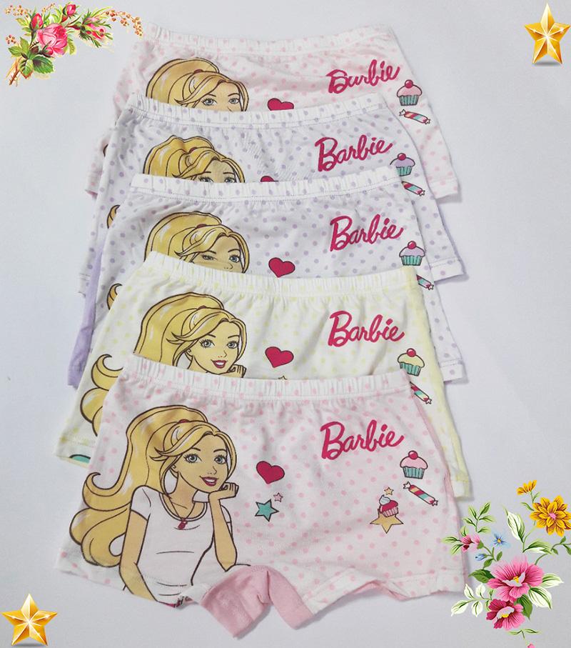 Combo 5 quần chip đùi bé gái cotton barbie