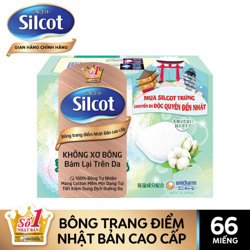 Bông trang điểm (Bông tẩy trang) Silcot Premium hộp 66 miếng