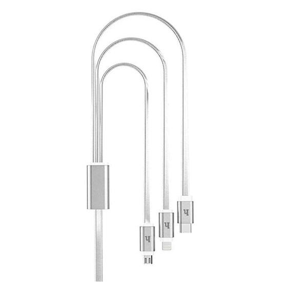 Cáp sạc 3 đầu hoco upl12 1m cổng lightning+micro usb+type-c chống đứt dây