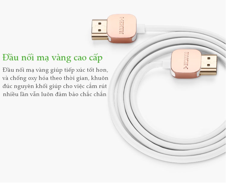 Dây HDMI 2.0 thuần đồng hỗ trợ 18Gbps, đầu hợp kim, 3M UGREEN HD117 Dây HDMI 2.0 thuần đồng hỗ trợ 18Gbps, đầu hợp kim, 3M UGREEN HD117