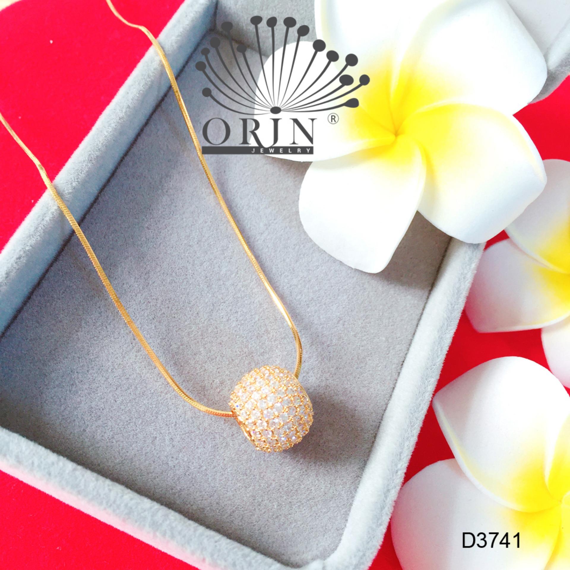 Dây chuyền mặt cầu đính đá dạng dây mì cao cấp Orin D3741 - Long Tien