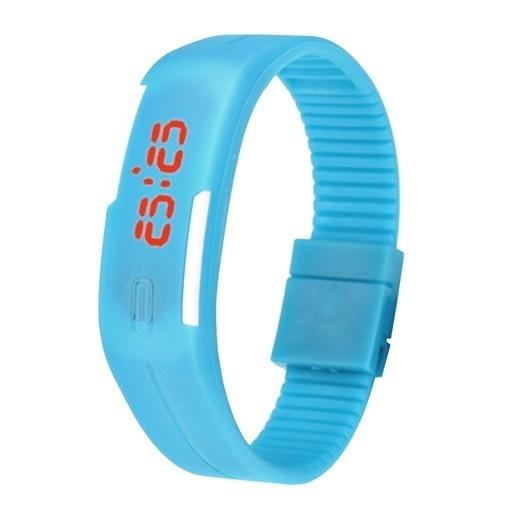 Đồng hồ LED dây nhựa kiêm vòng tay F591 (Xanh đậm) bán chạy