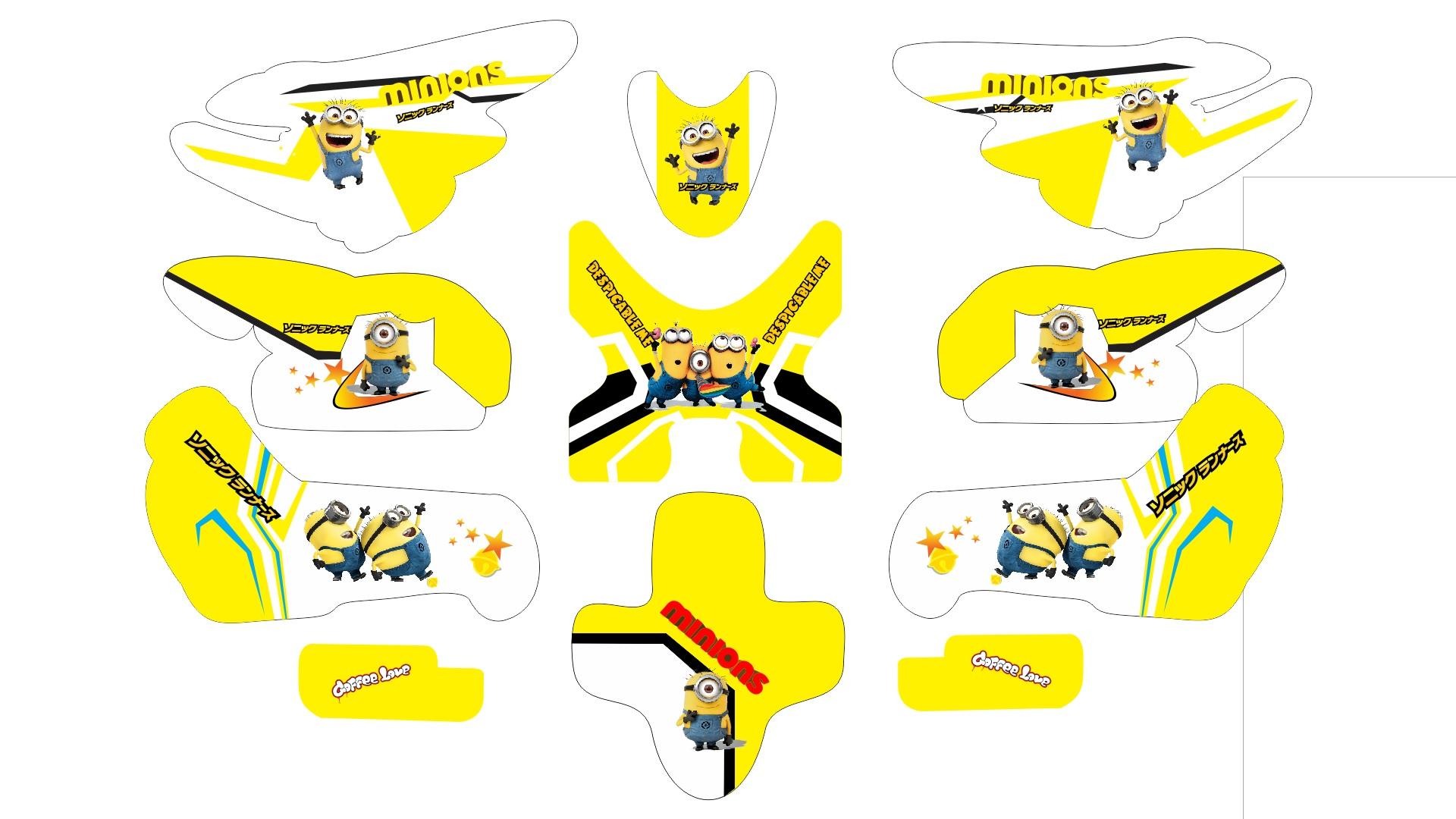 Tem trùm xe điện xmen mẫu Minion