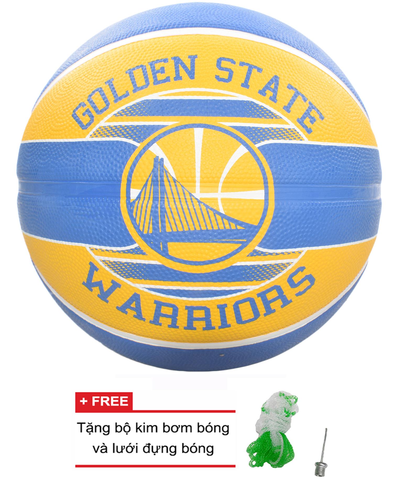 Quả bóng rổ Spalding NBA Team Golden State Warriors (2017) Outdoor size 7 + Tặng bộ kim lưới bơm bóng và lưới đựng bóng