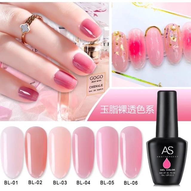Set 6 chai sơn gel AS hồng thạch nude