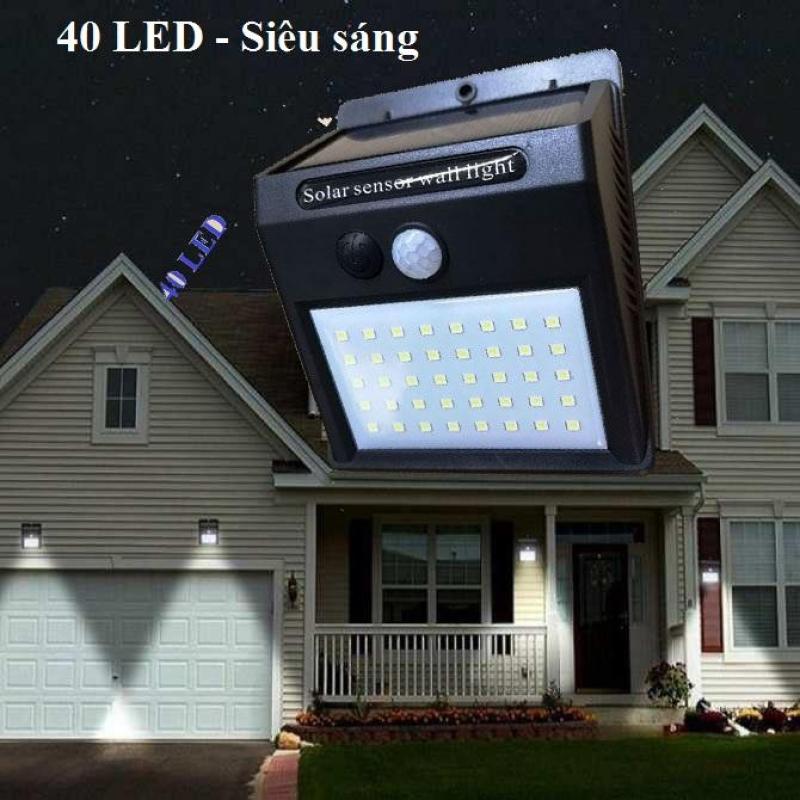 Đèn cảm biến hồng ngoại sử dụng năng lượng mặt trời solar 40 LED siêu sáng (Đen)