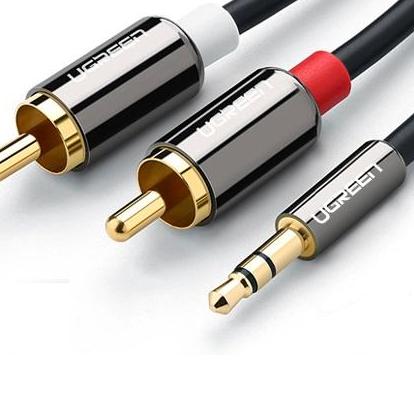 Dây audio 3,5mm ra 2 đầu rca dài 1,5m ugreen av116 10583