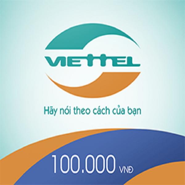 Thẻ cào viettel 100.000 vnđ & phí chuyển