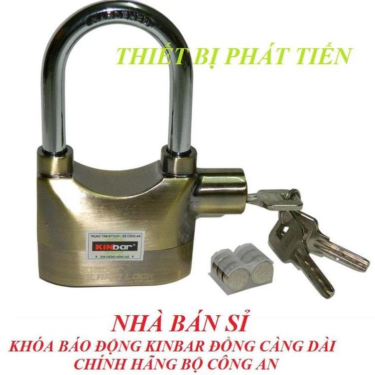 Ổ Khóa Báo Động Kinbar Đồng Càng Dài Hàng Chất Lượng Cao(Có Tem Bộ Công An)