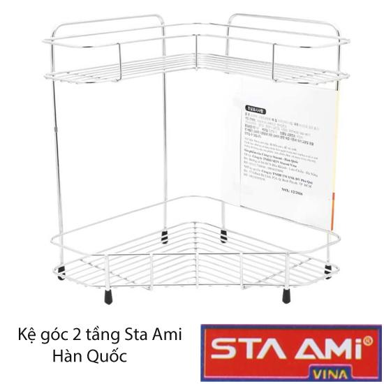 Kệ góc 2 tầng sta ami hàn quốc st-096 inox cao cấp 26,5 x 32 x 26,5cm