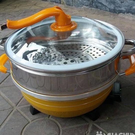 Chảo lẩu điện đa năng Osaka 2 tầng có khay hấp L299 6L
