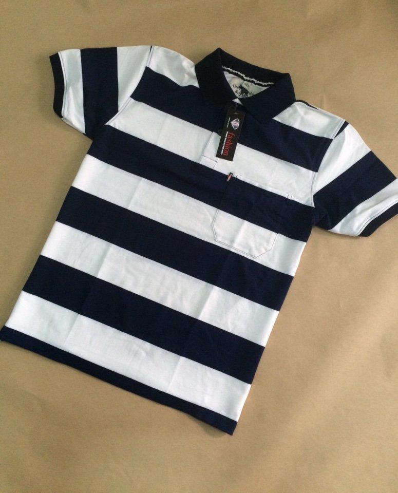 Áo thun sọc ngang nam có túi form đẹp hàng xuất khẩu