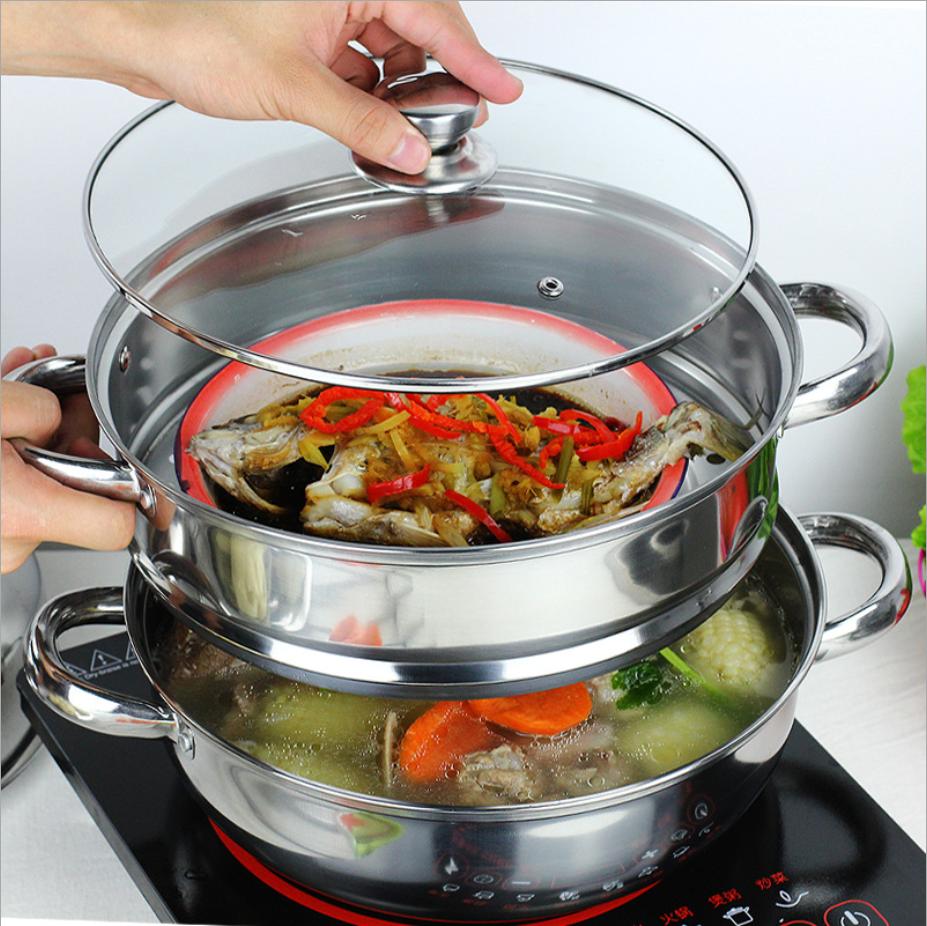 Nồi hấp inox 2 tầng