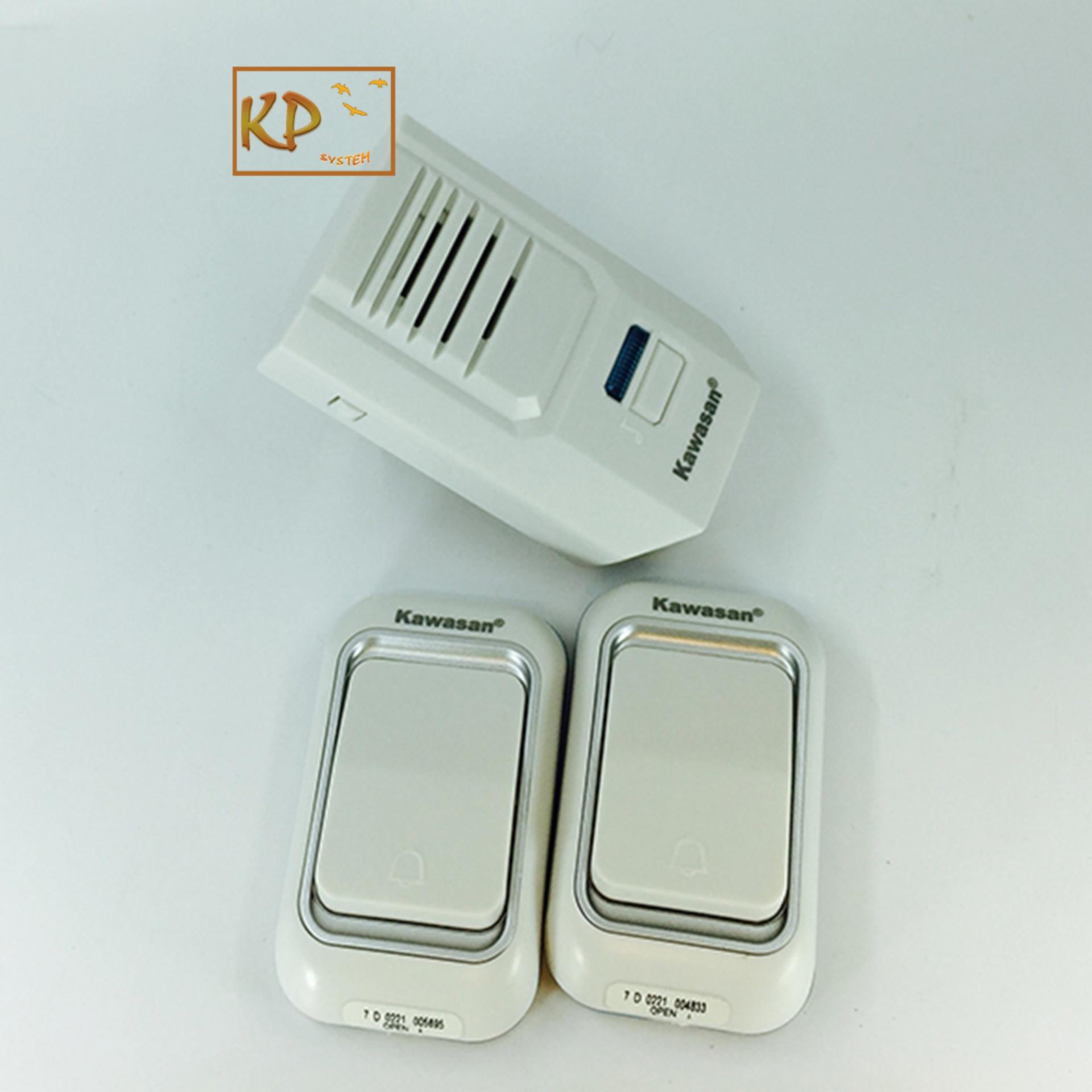 Chuông cửa không dây 02 nút nhấn 1 chuông báo kawasan DB667-D66B